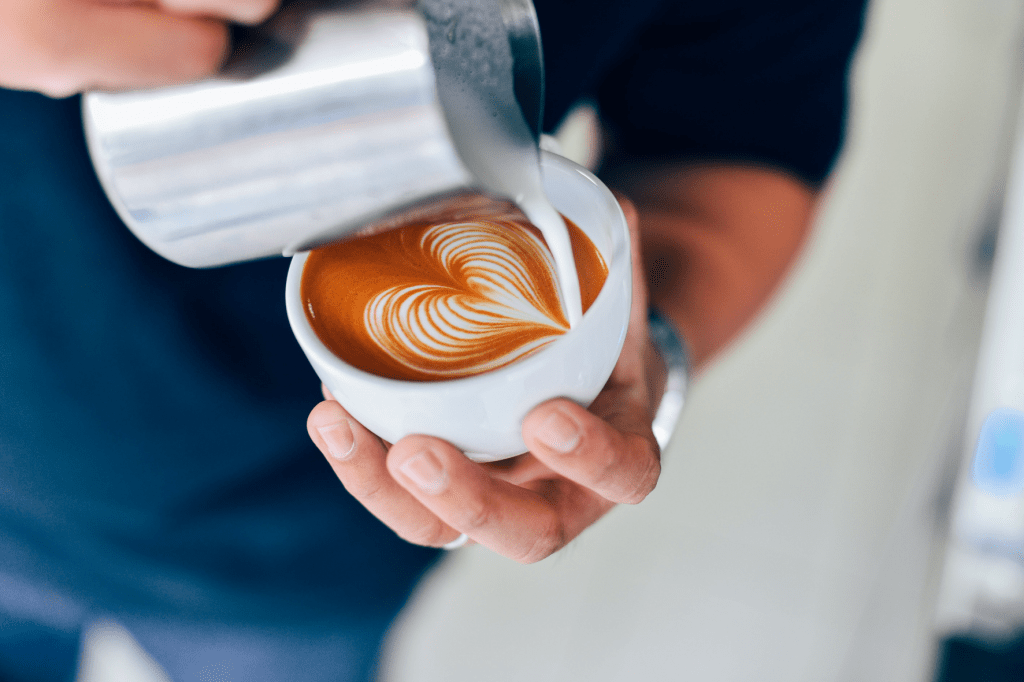 latte art wave heart