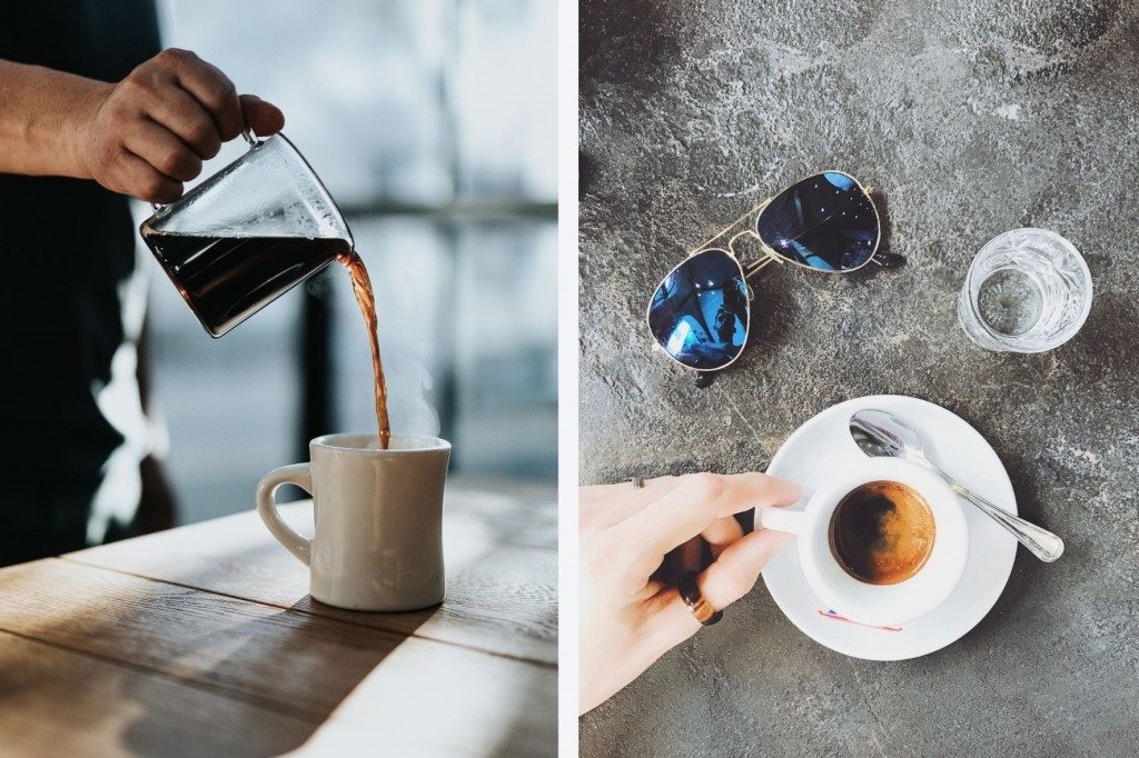 porovnání obrázků filtrované kávy a espressa