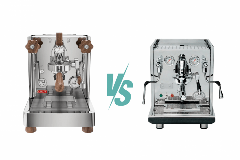 Detailní pohled na kávovar Lelit Bianca a ECM Synchronika v porovnání modelů pro článek o Lelit Anna vs. Gaggia Classic Pro.